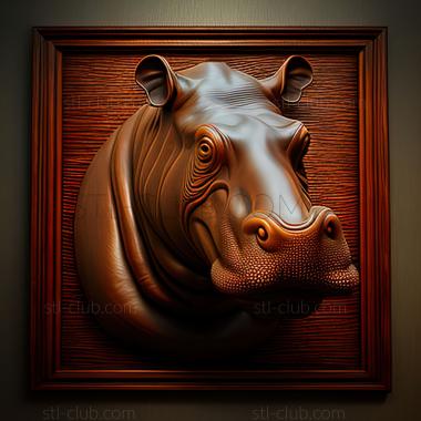 3D model st Allenton Hippopotamus famous animal (STL)